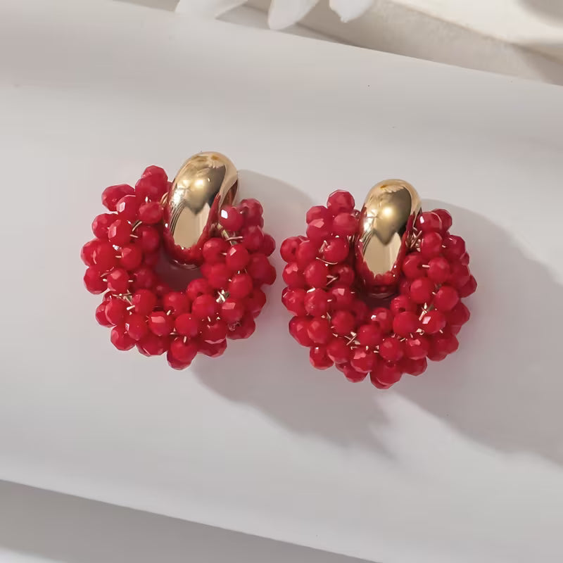 Pár bohémských ručně vyráběných náušnic s korálkami