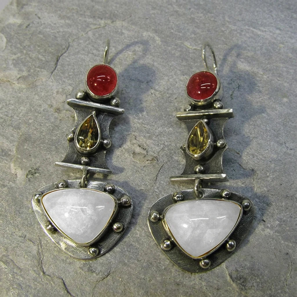 Náušnice Kapky Modrým Zirkonem Tvaru Vintage