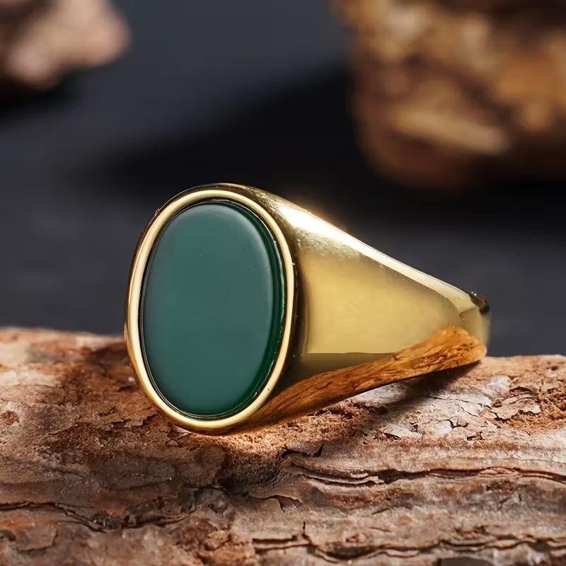 Prsten s přírodními kameny tygřího oka