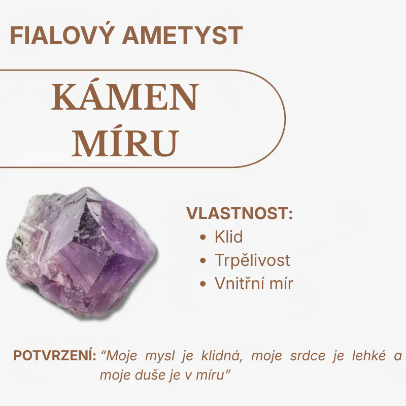 Fialový ametyst – kámen míru (infografika)
