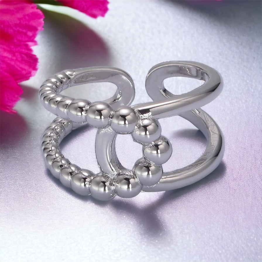 Prsten Vittoria Twist dvojitý pás - zlato nebo stříbro